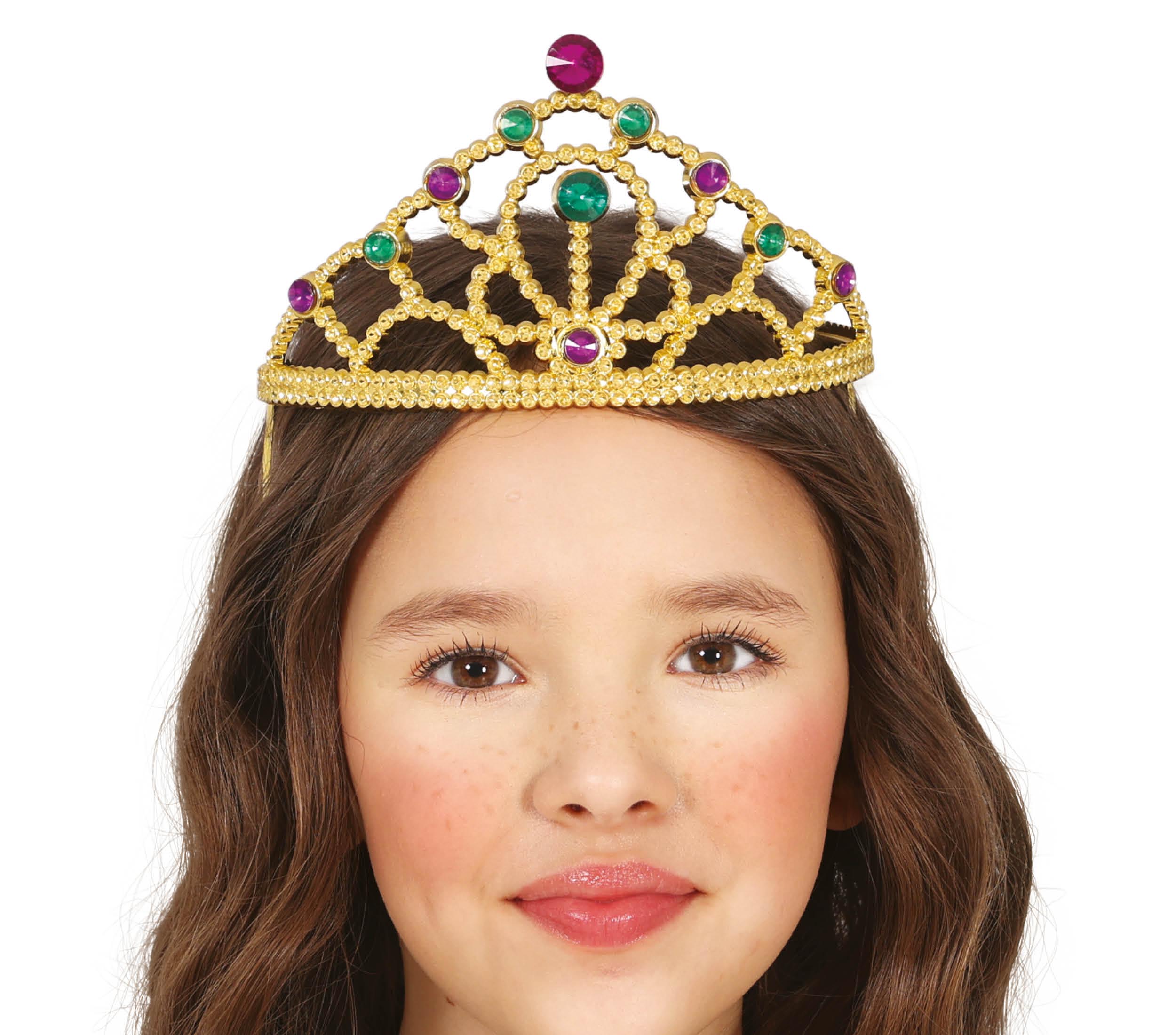 GOLD HEADBAND WITH MULTIC STONES, CHILD