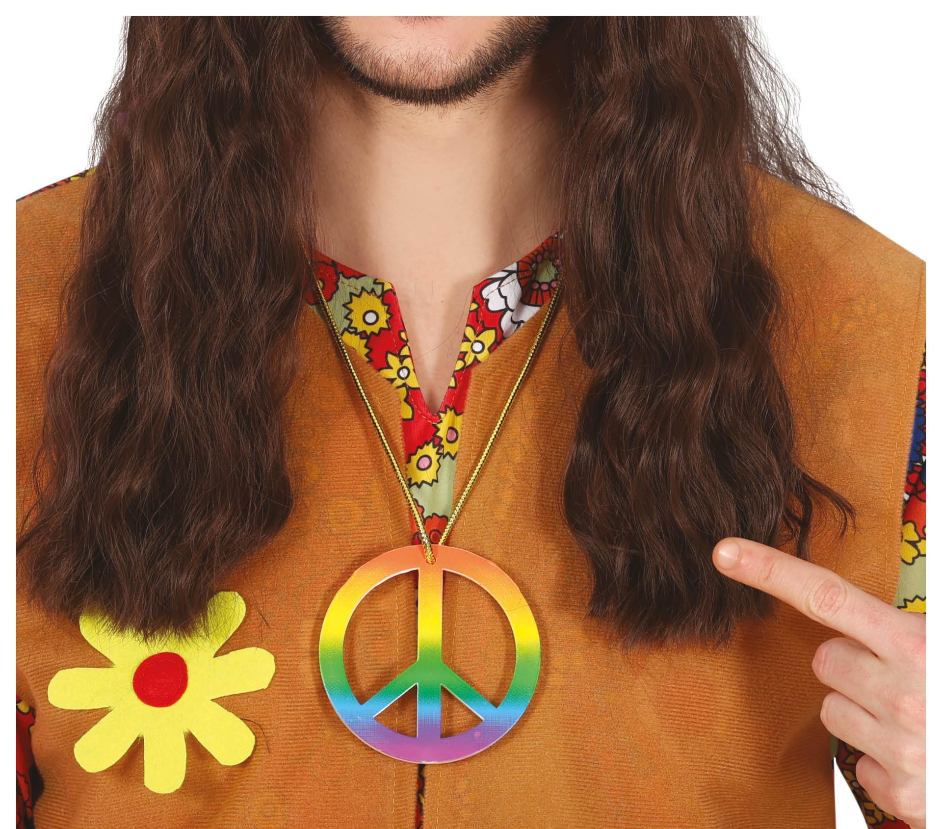 MULTICOLORED PEACE PENDANT, 8 CMS