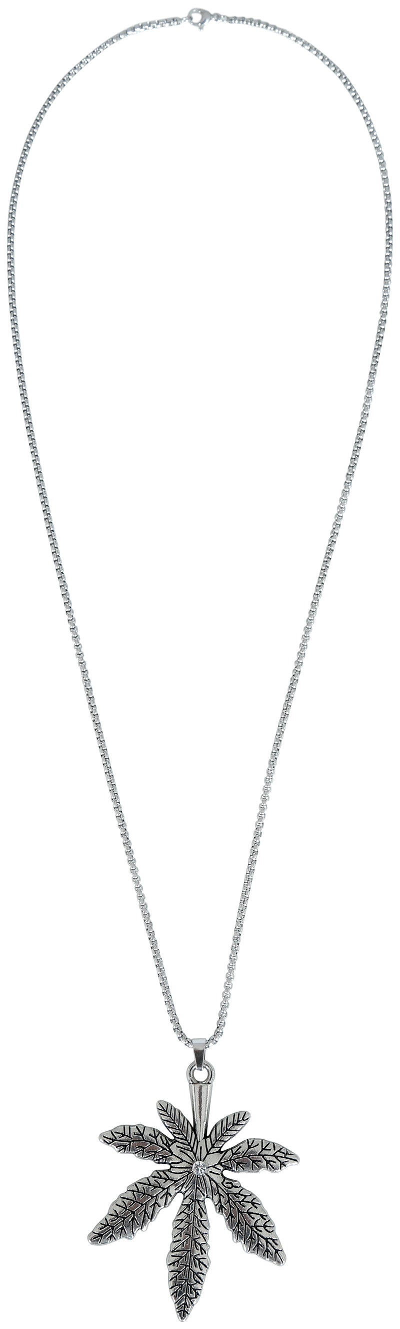 METALLIC MARIJUANA NECKLACE
