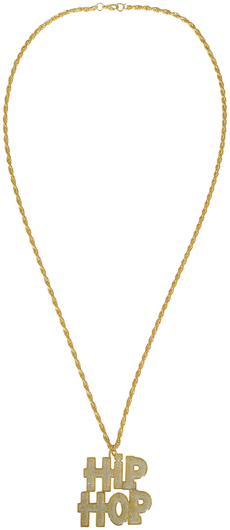"HIP HOP" NECKLACE, METALLIC, 5X4 CMS