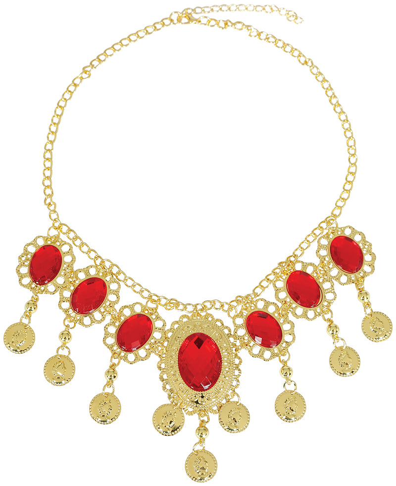 RED RUBIES NECKLACE, METALLIC
