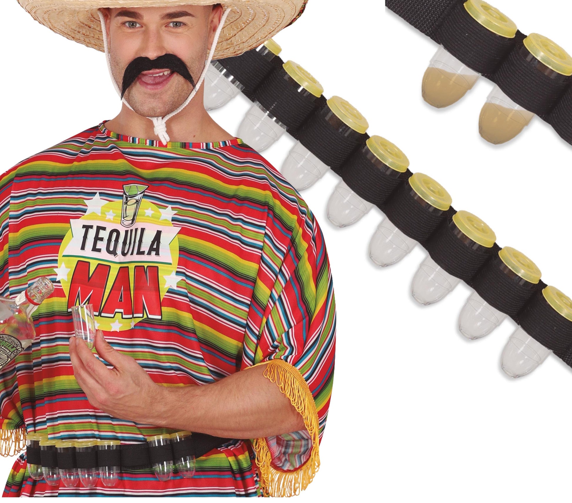 BELT WITH 8 GLASSES/BULLETS FOR DRINKS