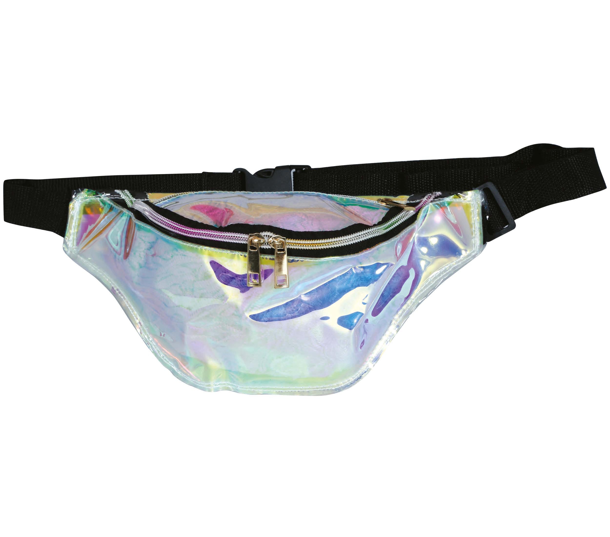 80S HOLOGRAPHIC SILVER BELT BAG