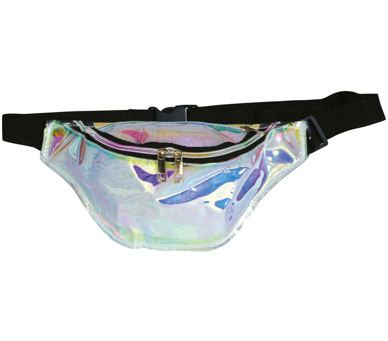 80S HOLOGRAPHIC SILVER BELT BAG