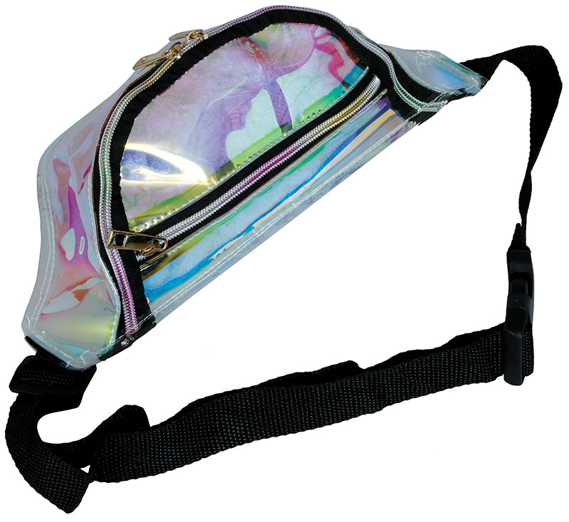 80S HOLOGRAPHIC SILVER BELT BAG