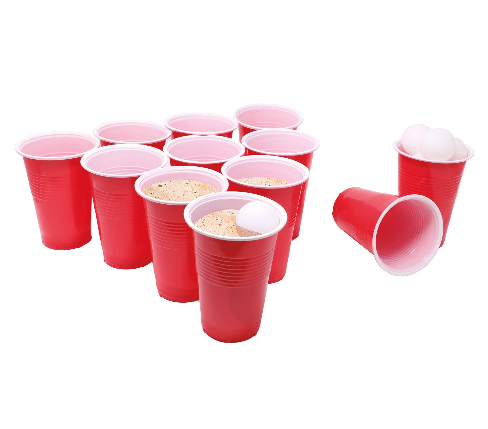 BEER PONG: 12 GLASSES AND 15 BALLS