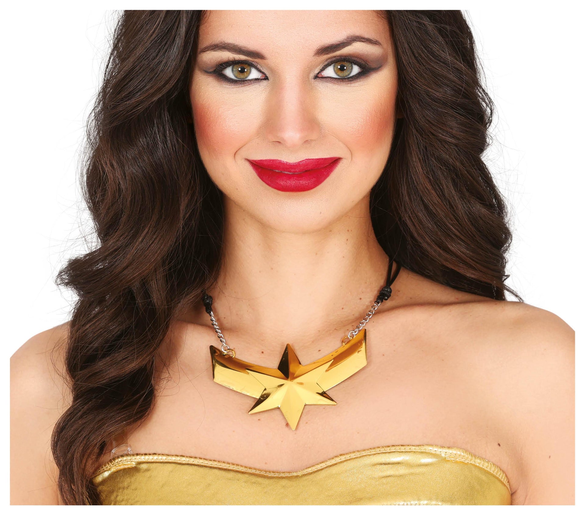 SUPERHEROINE STAR NECKLACE, METAL 10 CMS