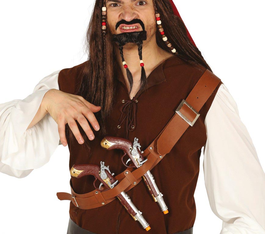 CARTRIDGE BELT WITH TWO PIRATE GUNS