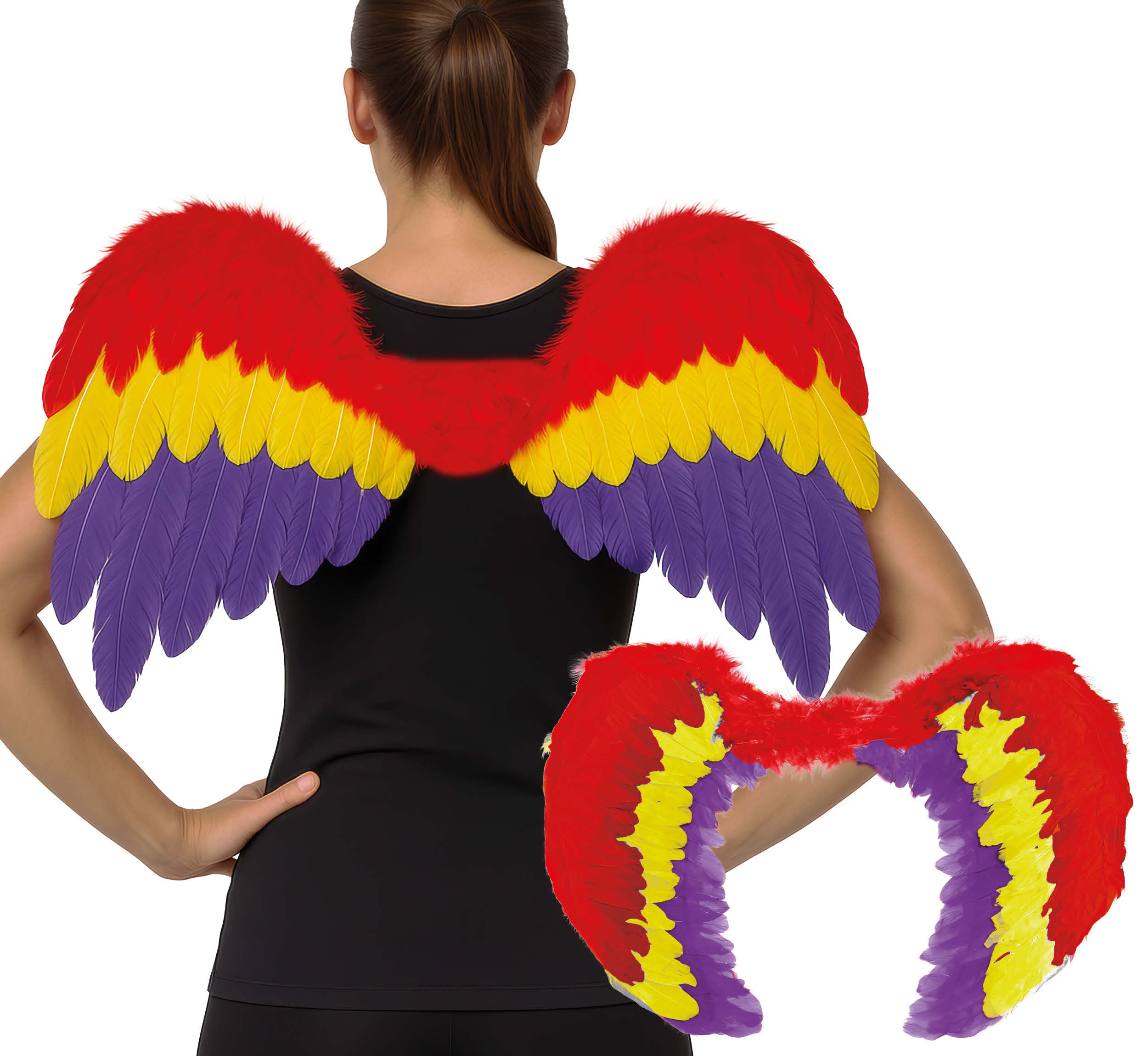 MULTICOLORED FEATHER WINGS 60 X 40 CM