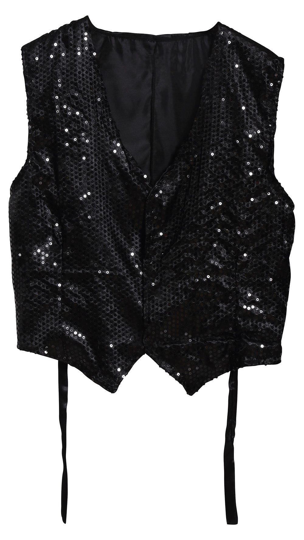 SEQUIN WAISTCOAT BLACK ADULT