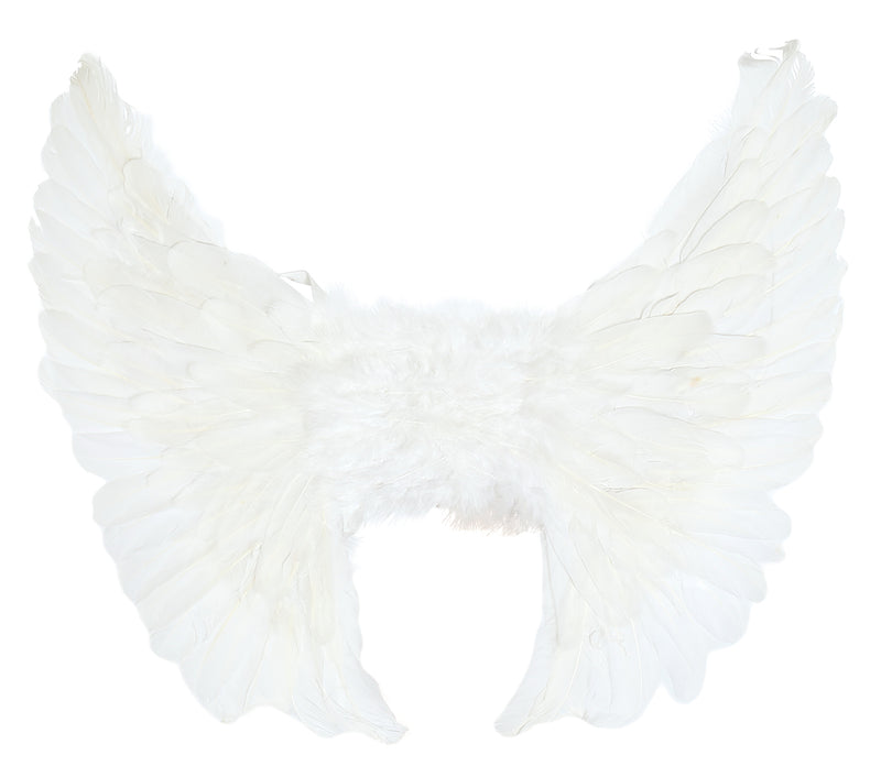 WHITE FEATHERS WINGS 55X45 CM
