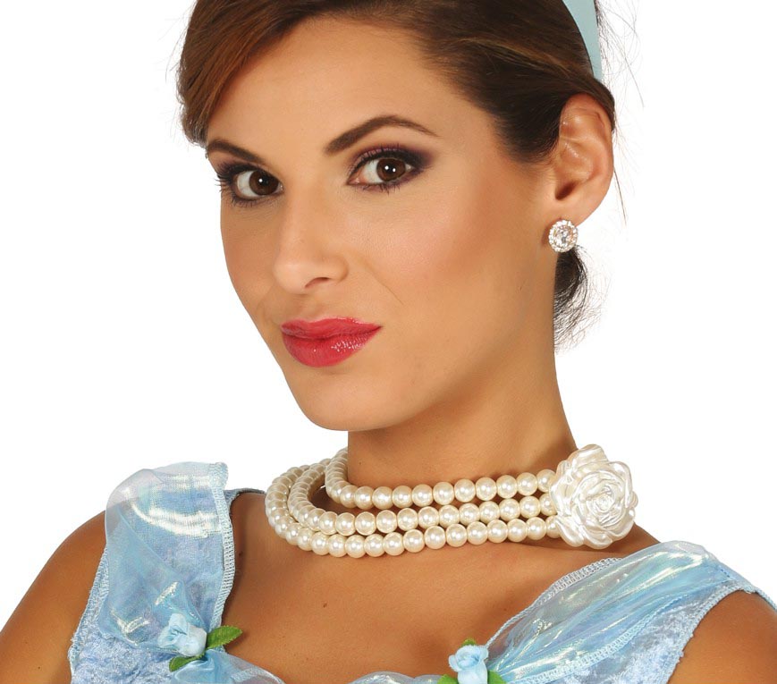 PEARLS NECKLACE WITH FLOWER
