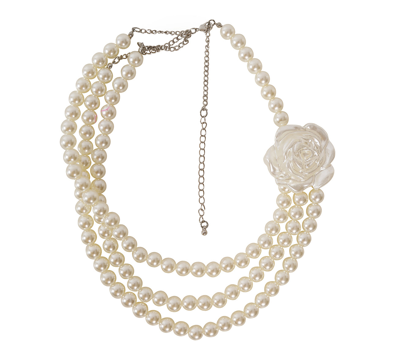 PEARLS NECKLACE WITH FLOWER