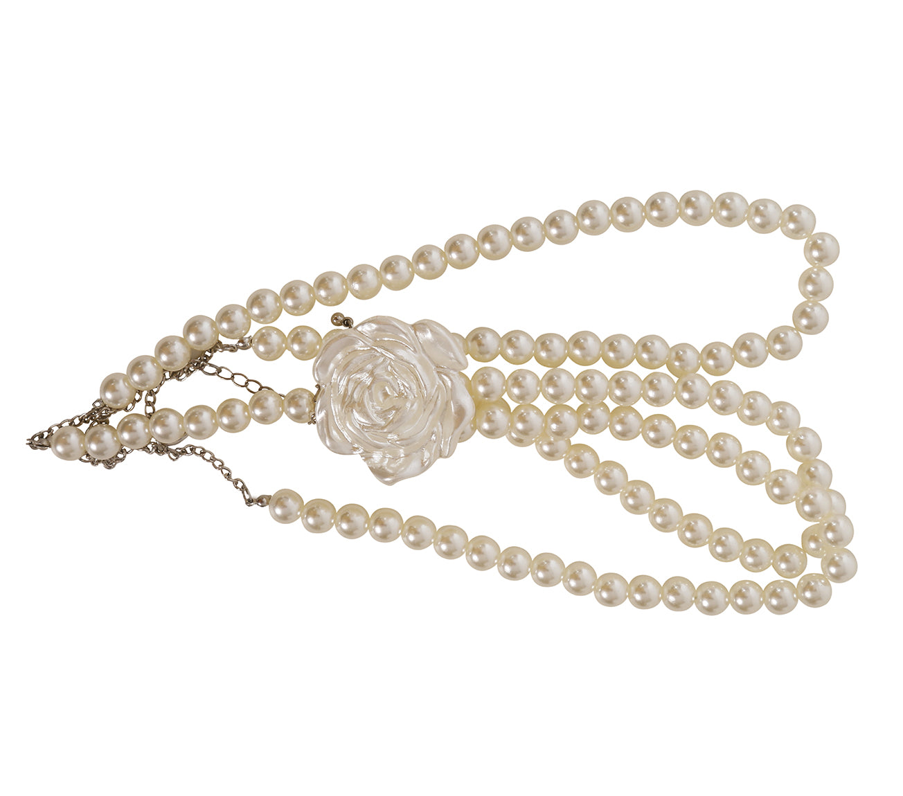 PEARLS NECKLACE WITH FLOWER