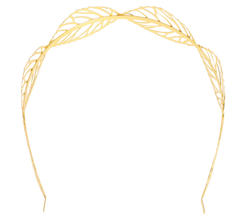 GOLDEN LEAVES METAL TIARA
