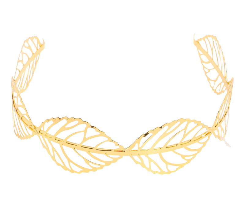 GOLDEN LEAVES METAL TIARA
