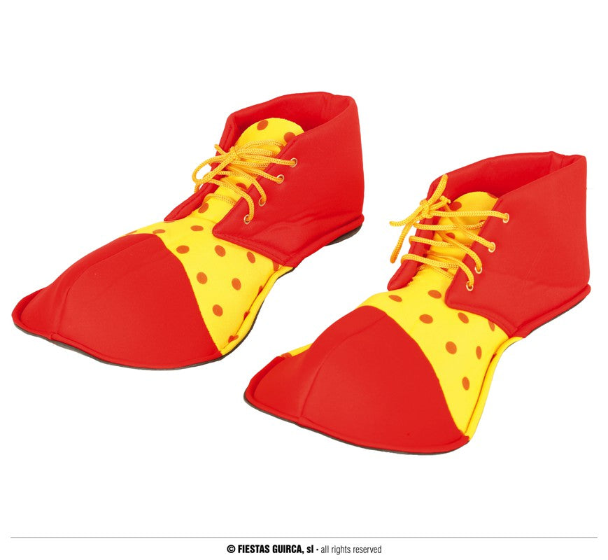 CLOWN SHOES RED/YELLOW 36 CMS