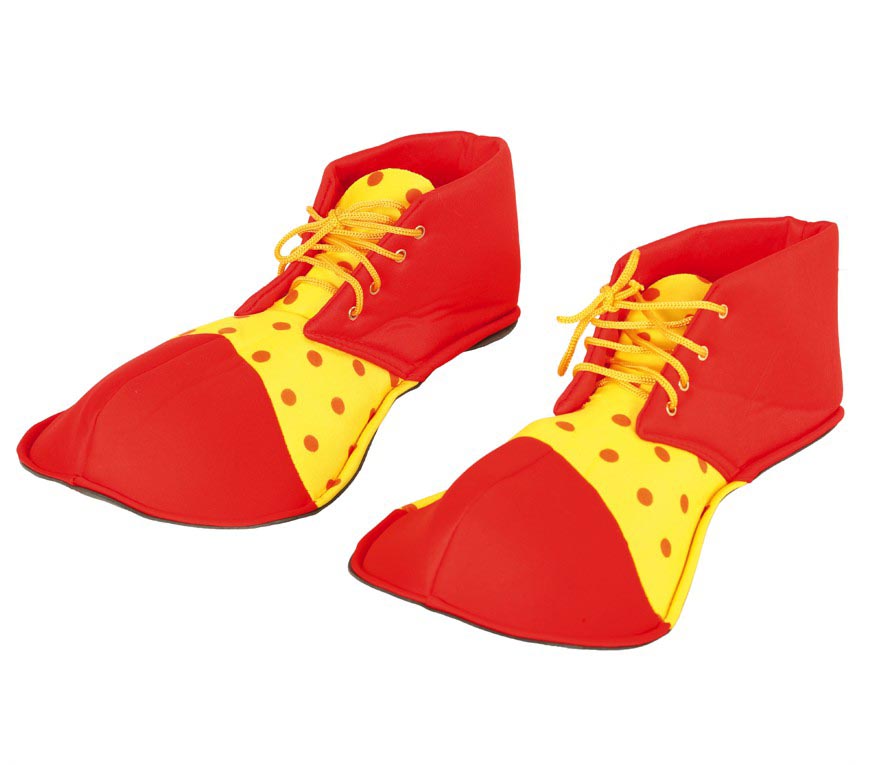 CLOWN SHOES RED/YELLOW 36 CMS