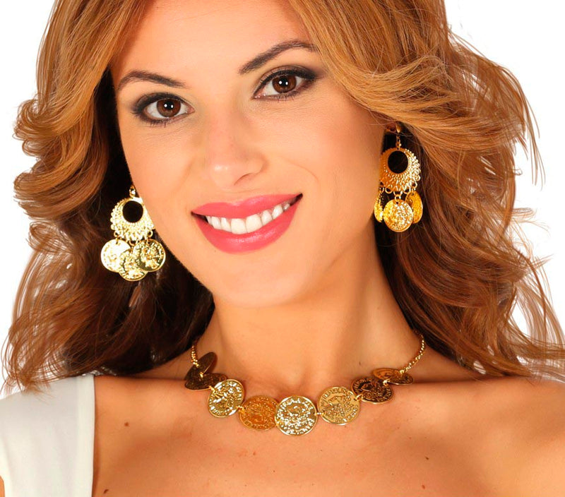 NECKLACE AND GIPSY EARRINGS
