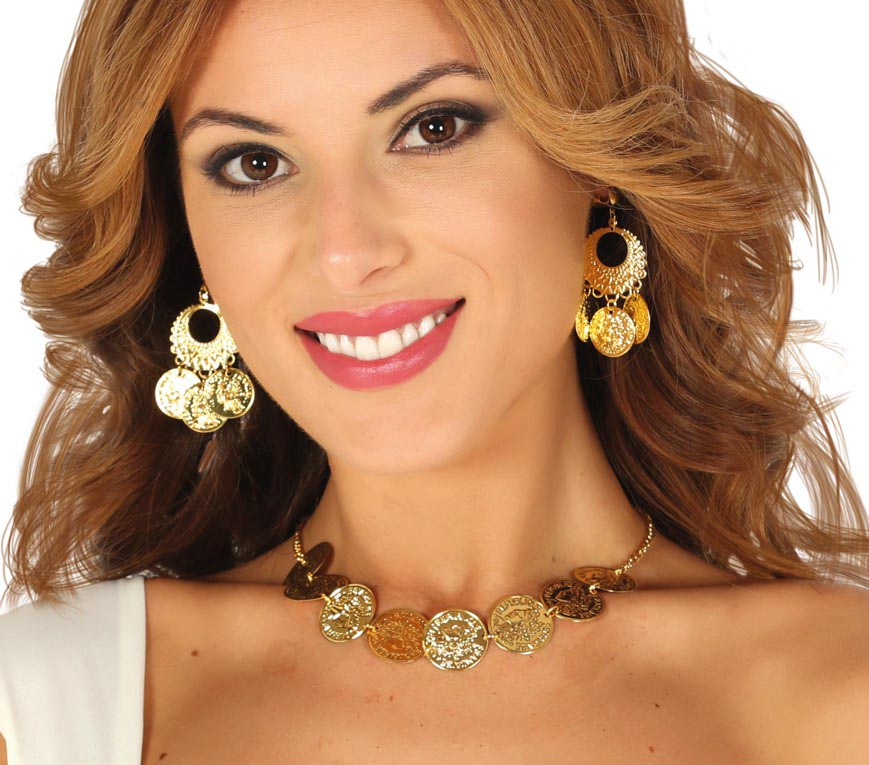 NECKLACE AND GIPSY EARRINGS