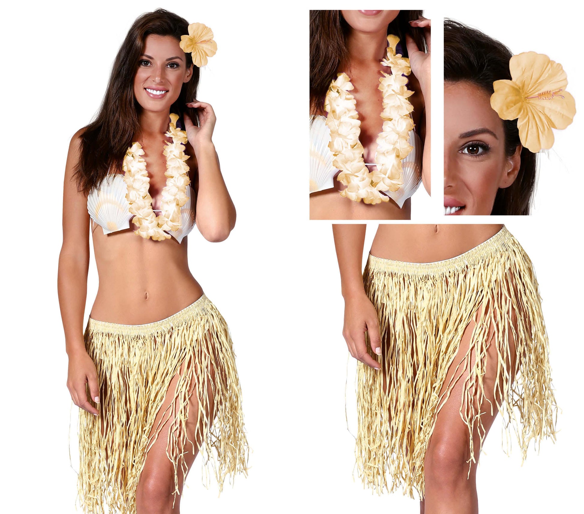SET HAWAIIAN STRAW (3 PIEZAS )