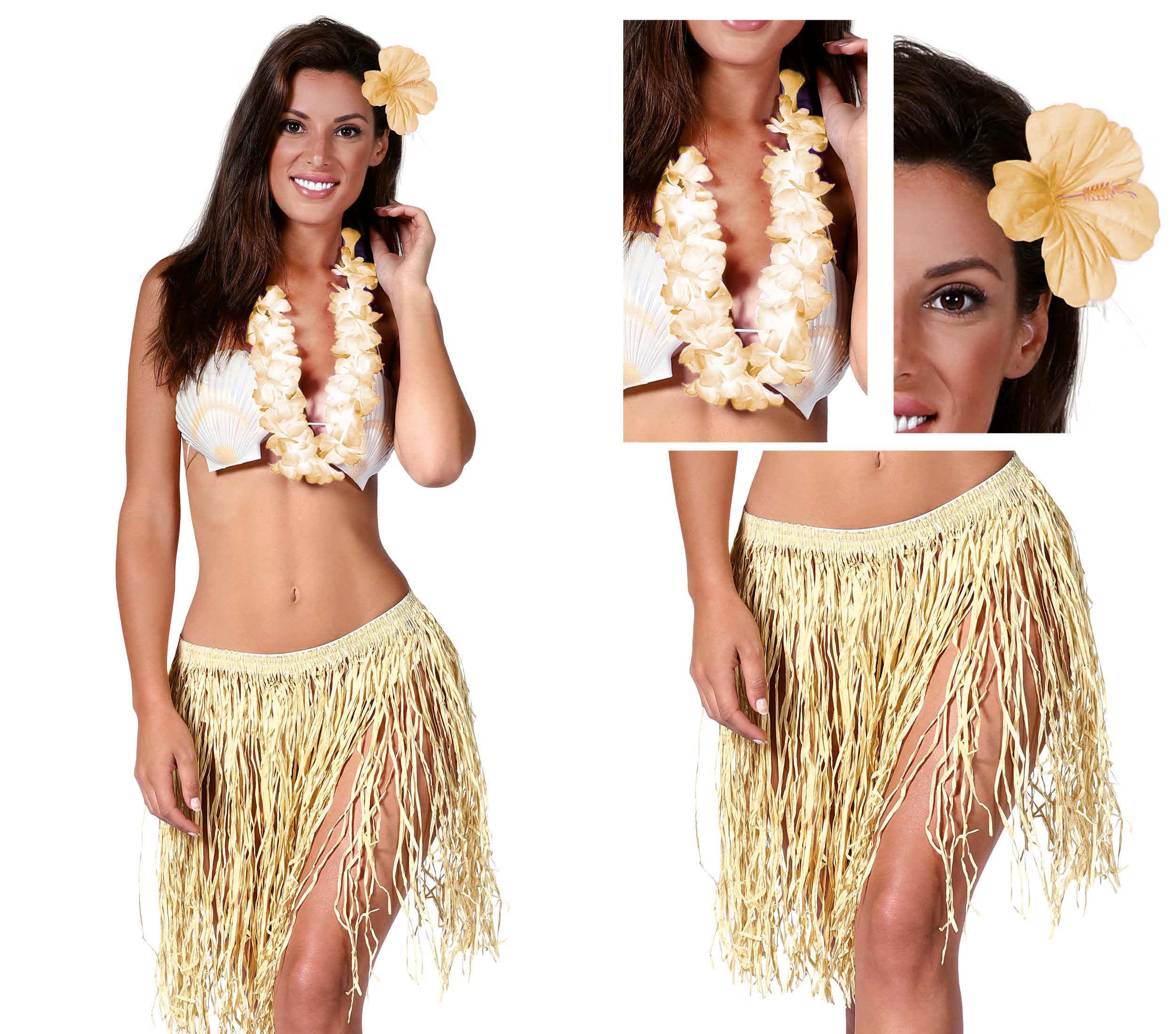 SET HAWAIIAN STRAW (3 PIEZAS )