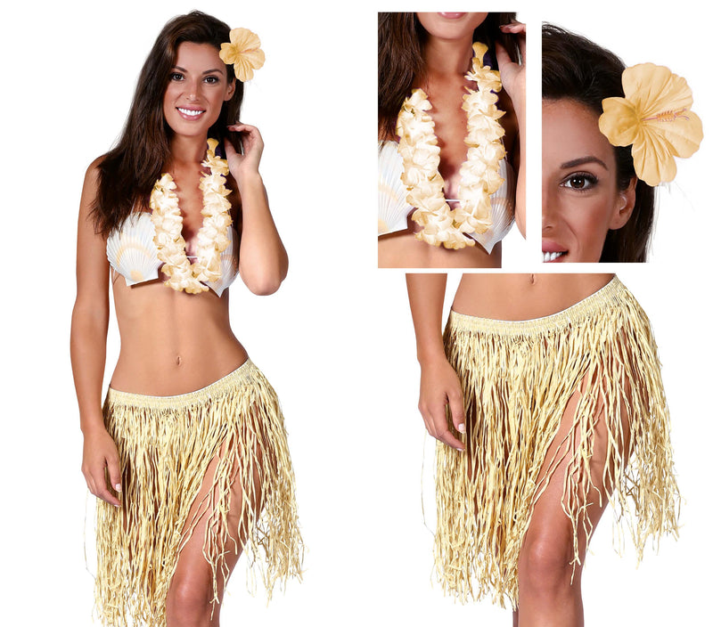 SET HAWAIIAN STRAW (3 PIEZAS )