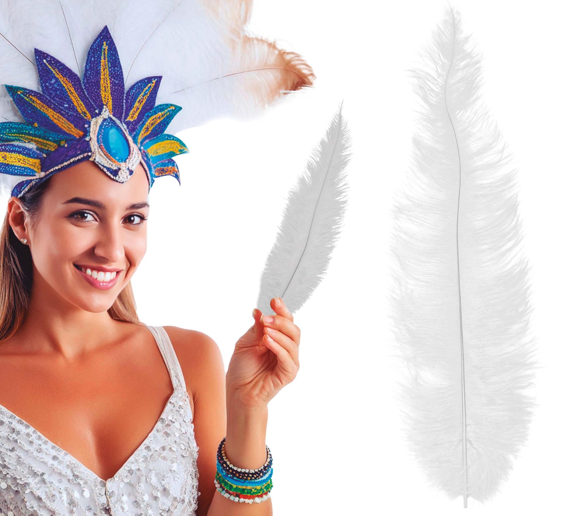 BAG 12 OSTRICH FEATHER BIG 40 CMS