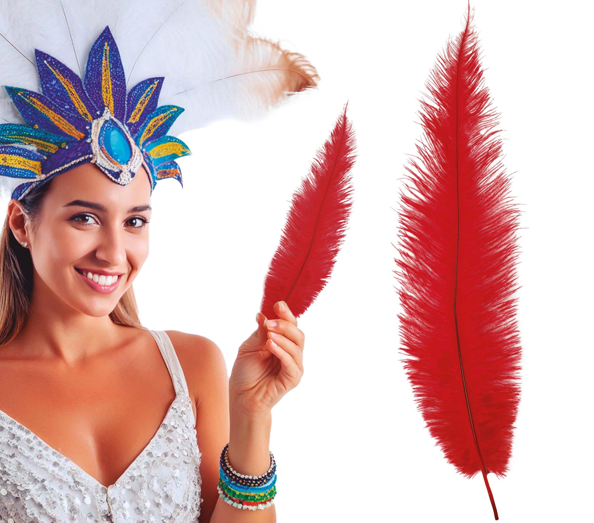 BAG 12 OSTRICH FEATHER BIG 40 CMS