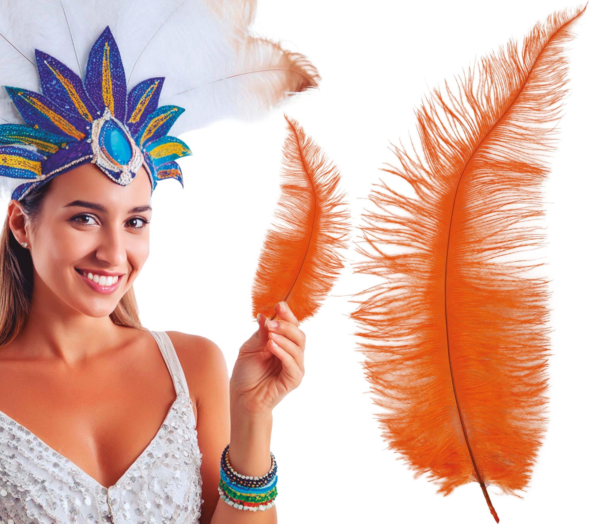 BAG 12 OSTRICH FEATHER BIG 40 CMS
