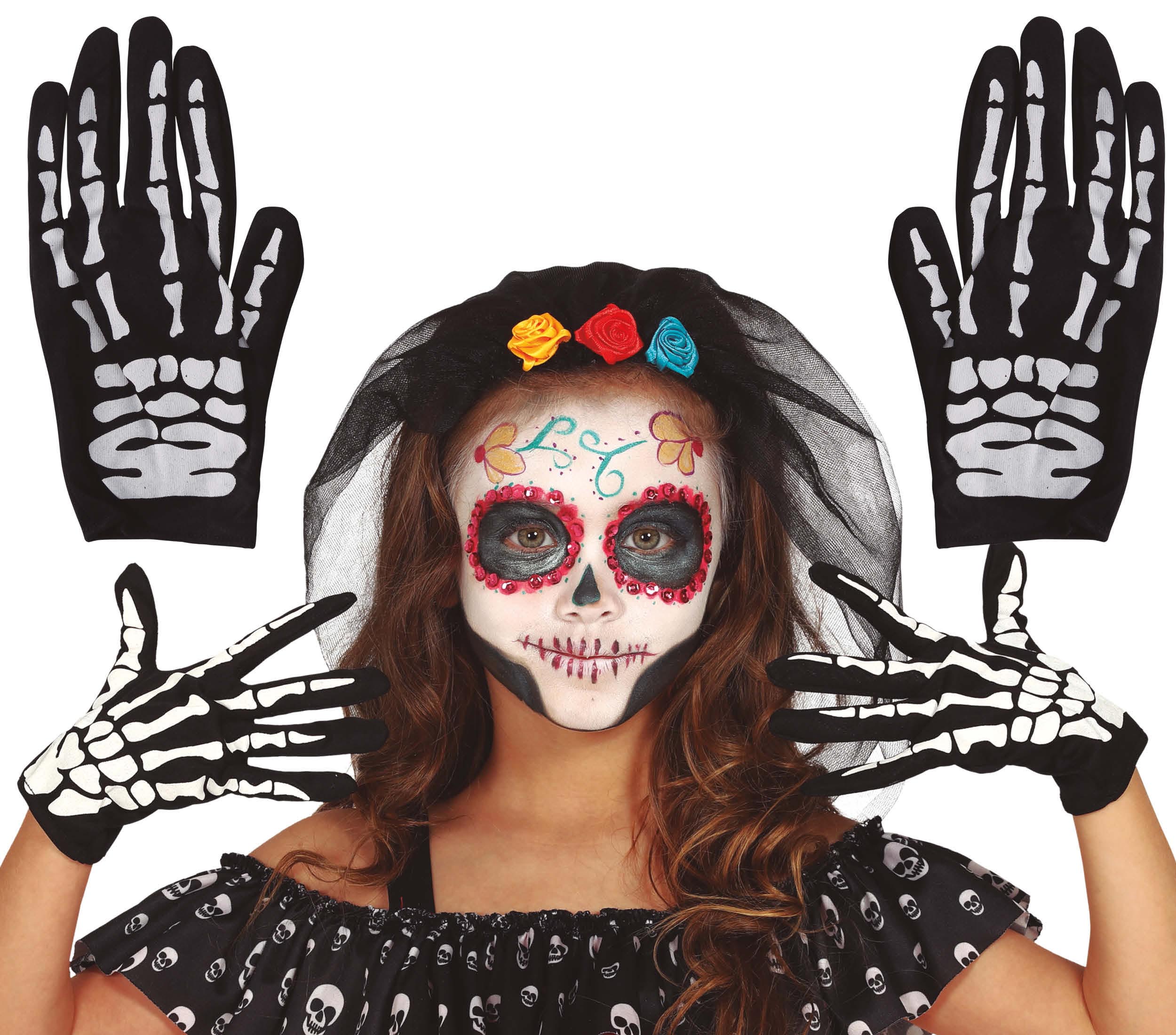 SKELETON GLOVES, 22 CMS. CHILDREN