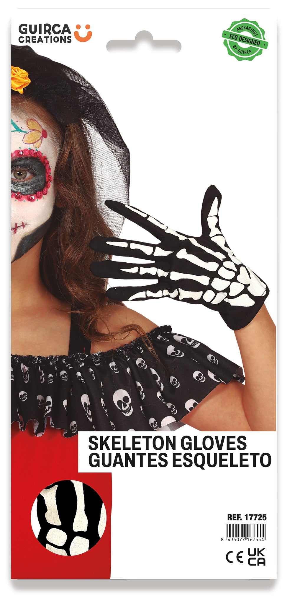 SKELETON GLOVES, 22 CMS. CHILDREN