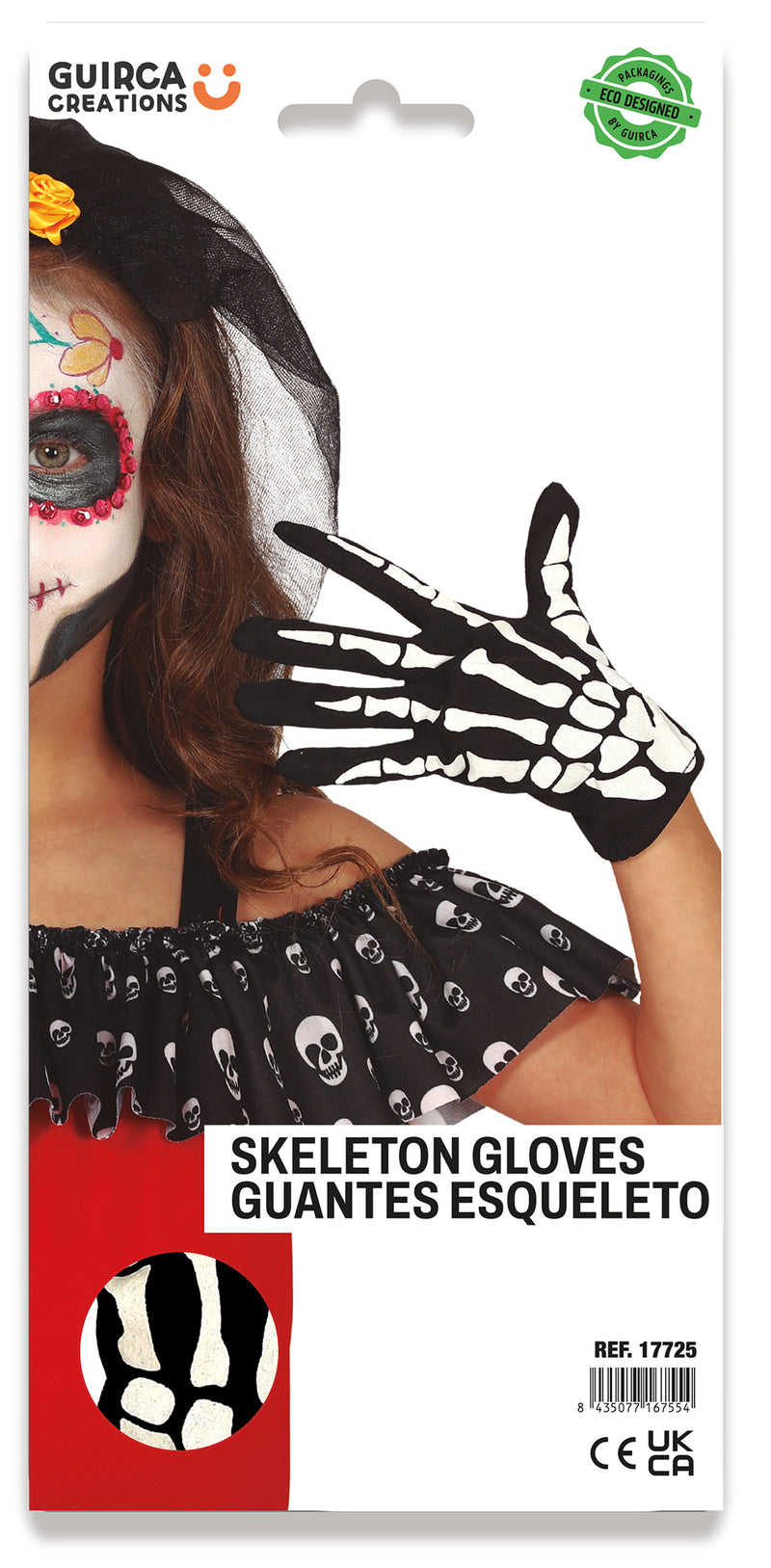 SKELETON GLOVES, 22 CMS. CHILDREN