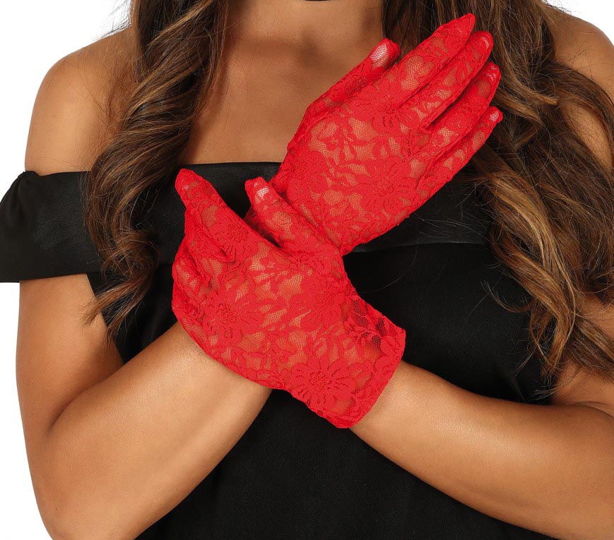 LACED GLOVES, 22 CM