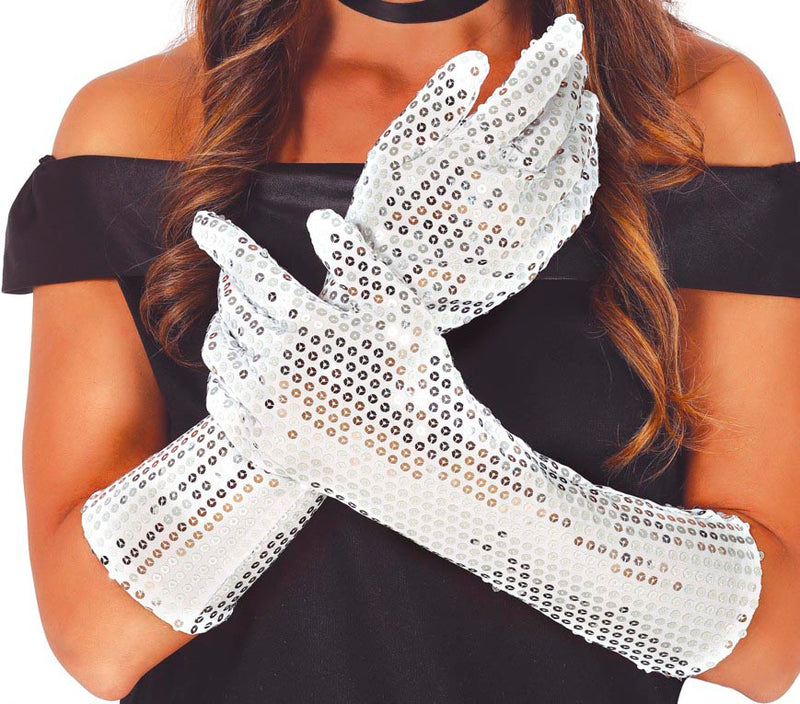 SEQUIN GLOVES, 39 CM HQ