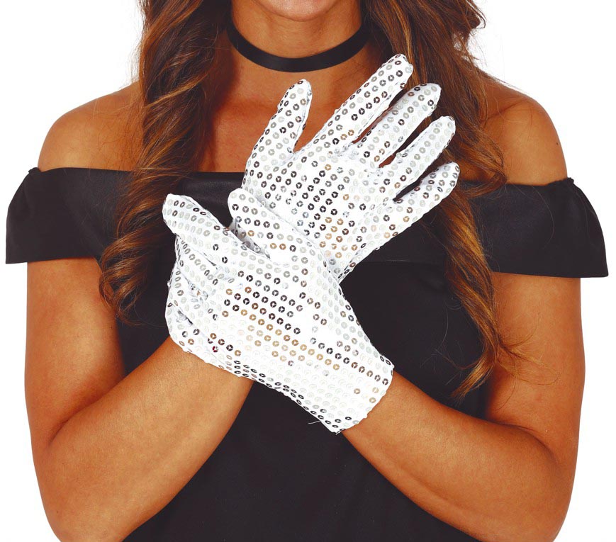 SEQUIN GLOVES, 22 CM HQ