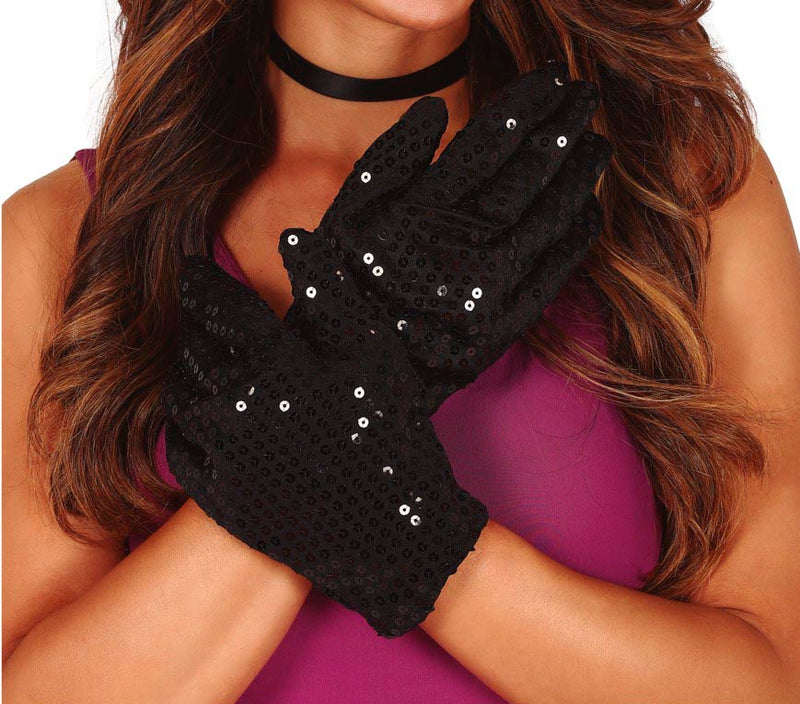 SEQUIN GLOVES, 22 CM HQ