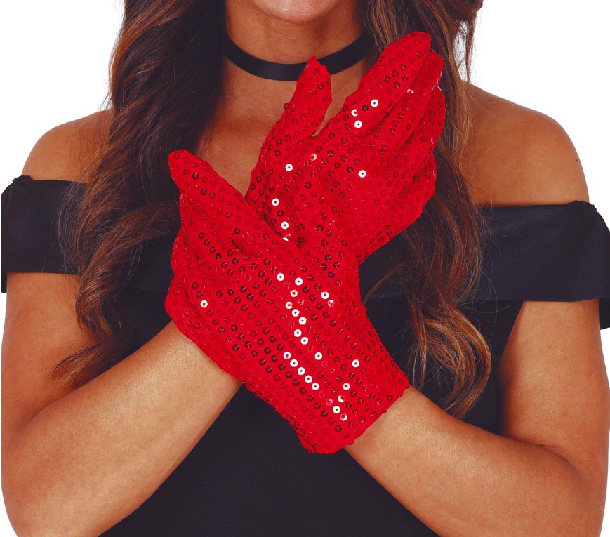 SEQUIN GLOVES, 22 CM HQ