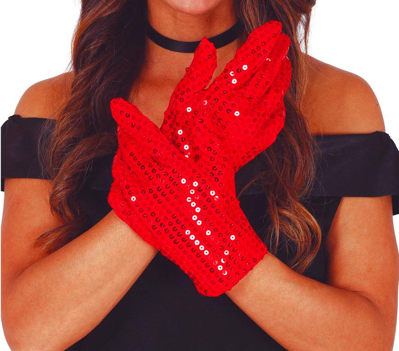 SEQUIN GLOVES, 22 CM HQ