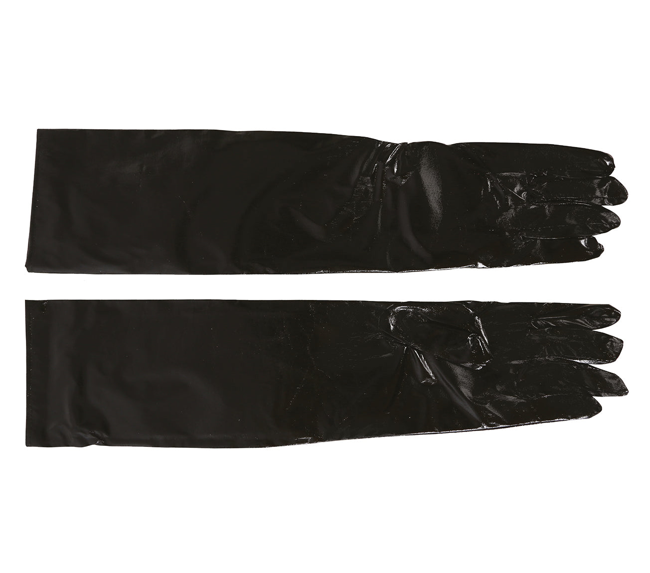METALLIZED GLOVES, 40 CM, BLACK
