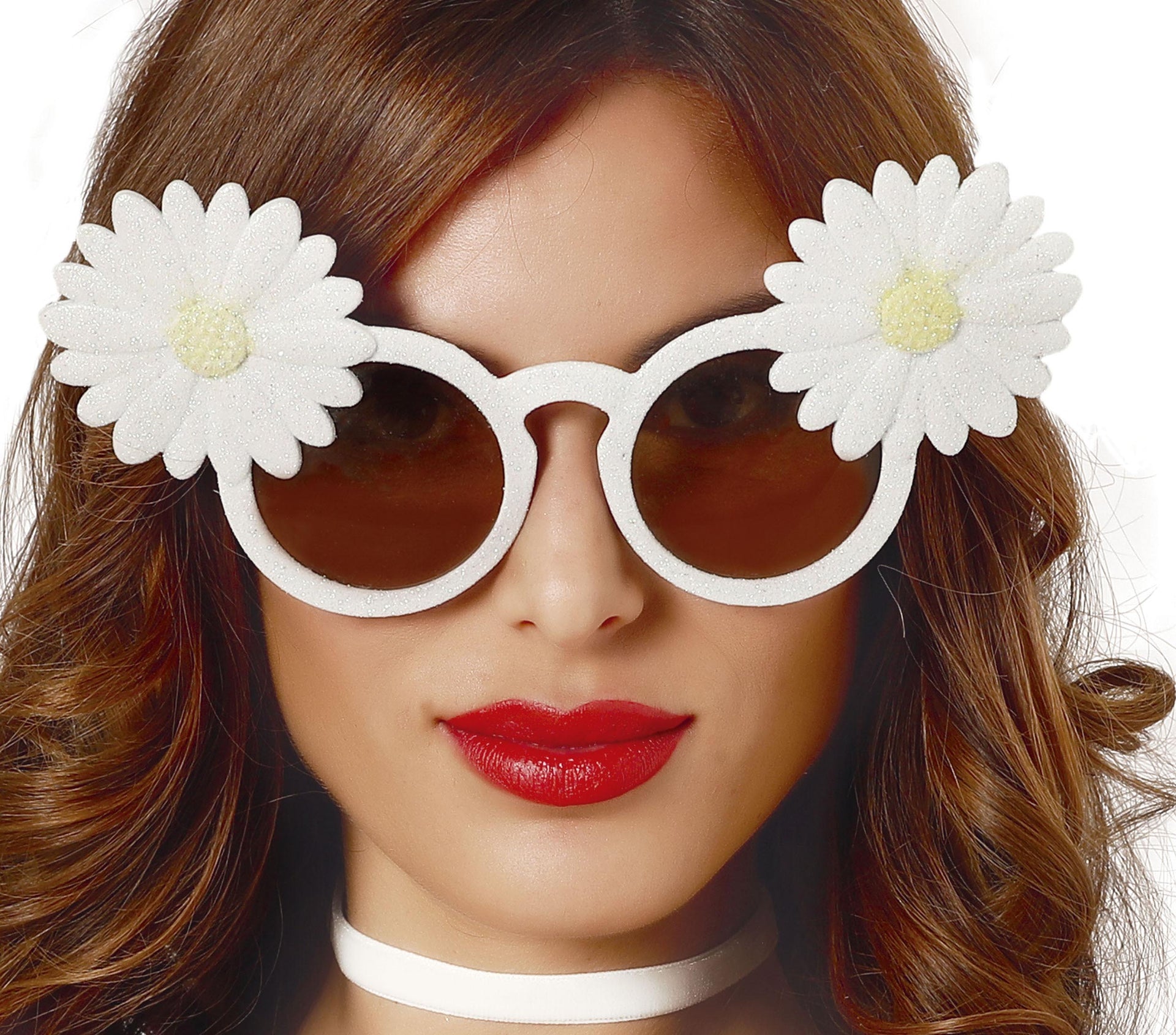 WHITE GLASSES WITH DAISIES