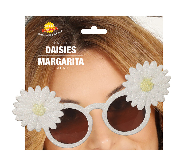 WHITE GLASSES WITH DAISIES