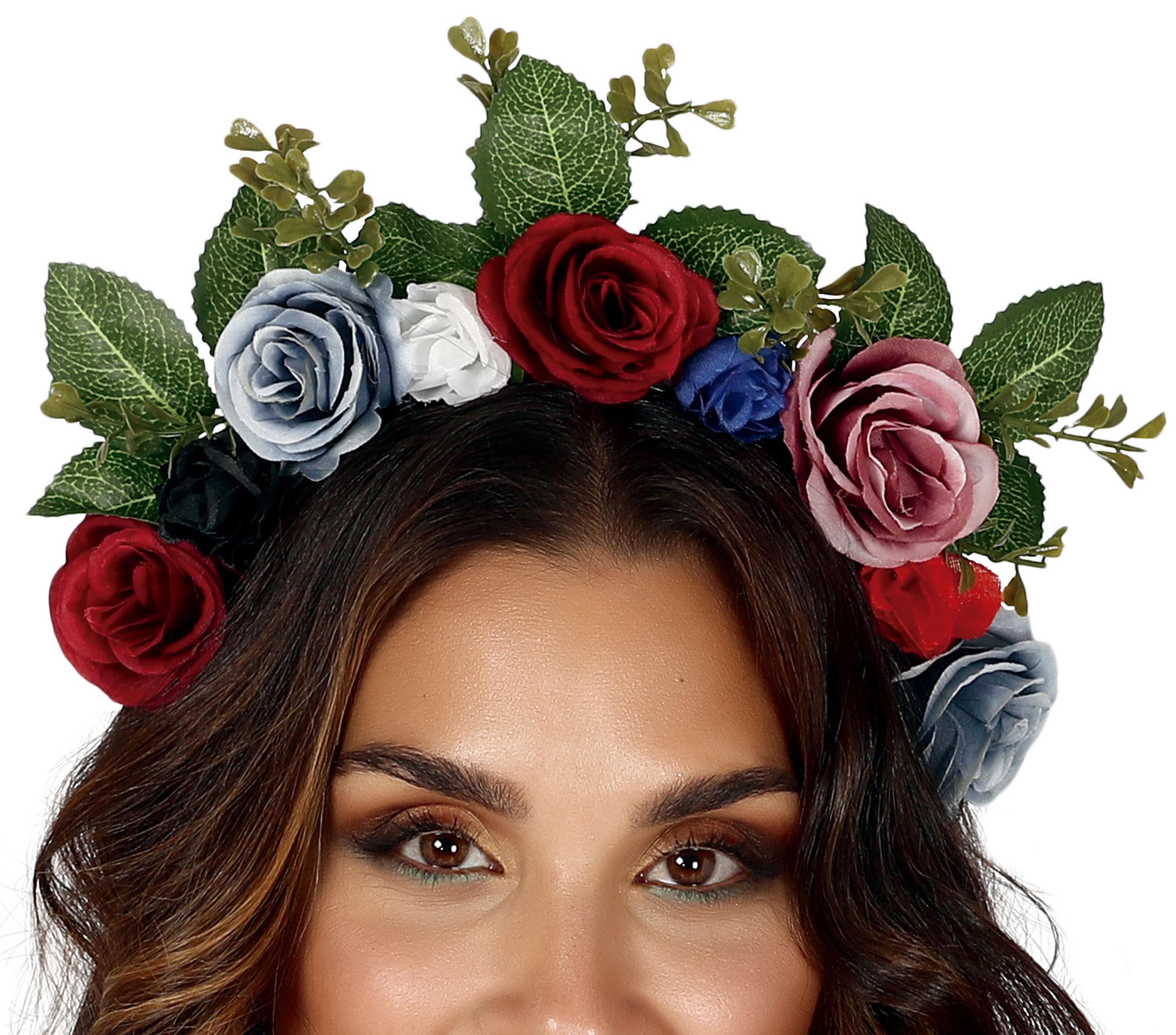 FLOWER HAIRBAND WITH LEAVES