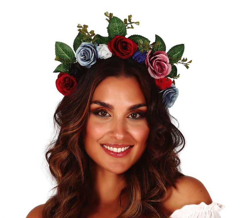 FLOWER HAIRBAND WITH LEAVES