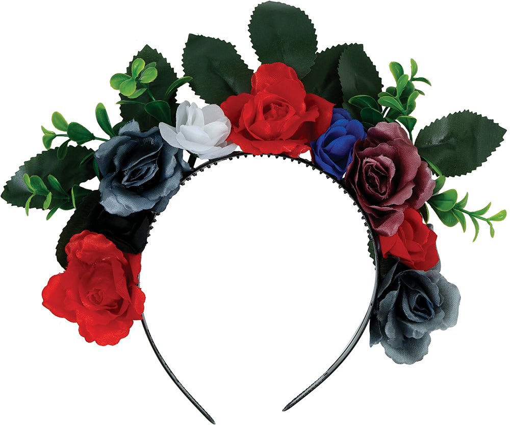 FLOWER HAIRBAND WITH LEAVES