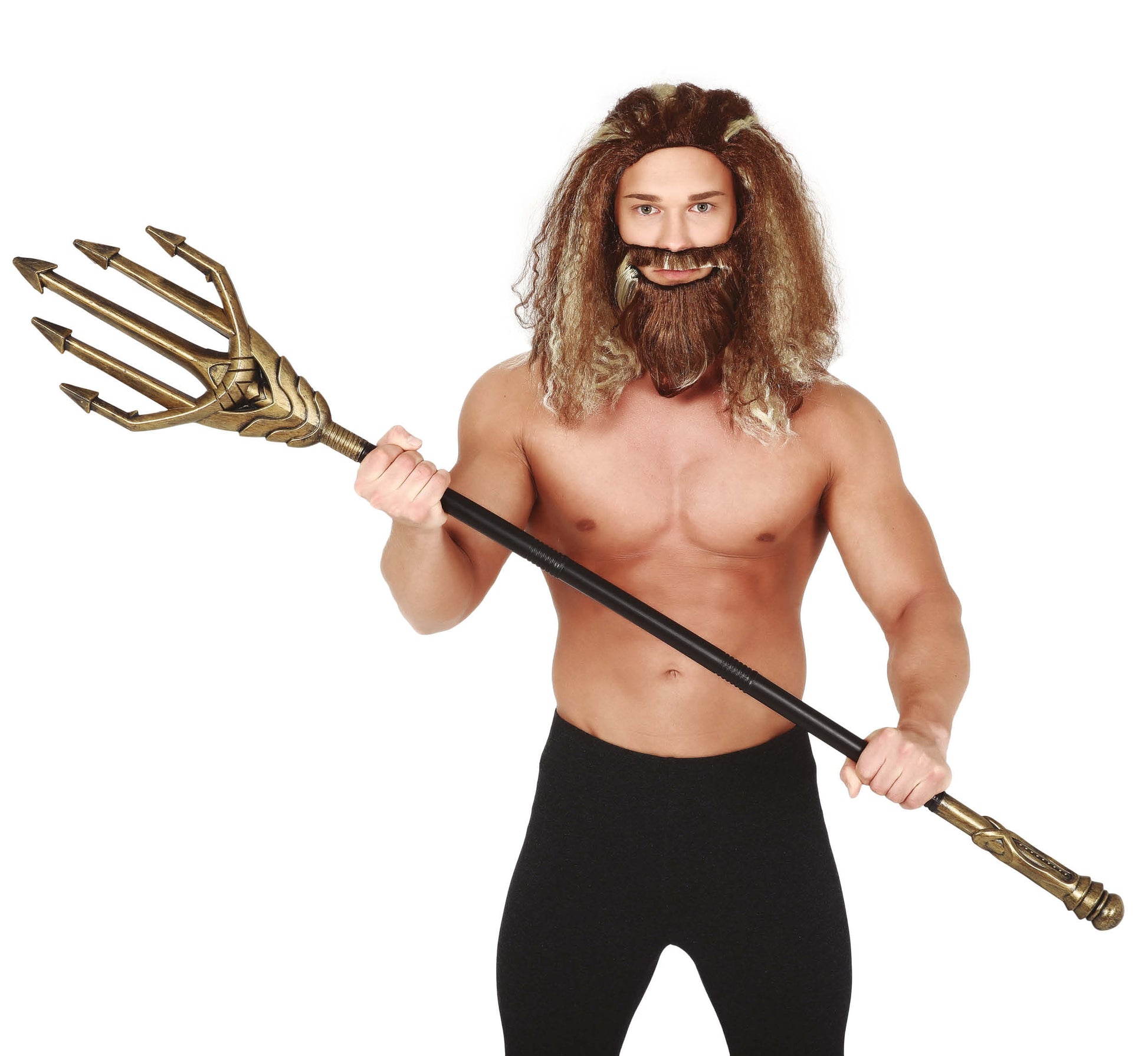 GOLD TRIDENT GOD OF THE SEAS 120 CMS.(DETACHABLE)