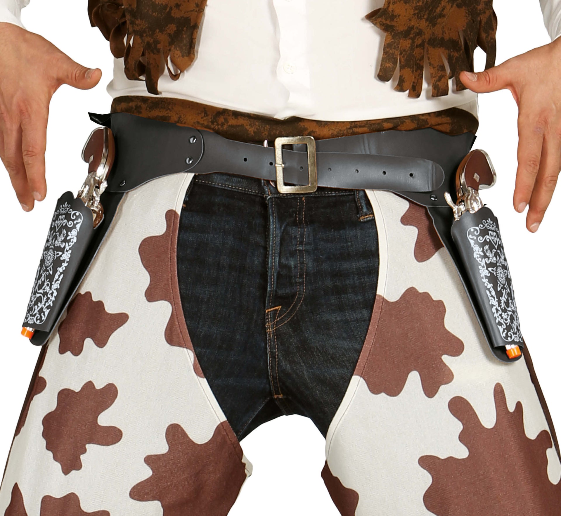 DOUBLE BLACK HOLSTER WITH TWO GUNS