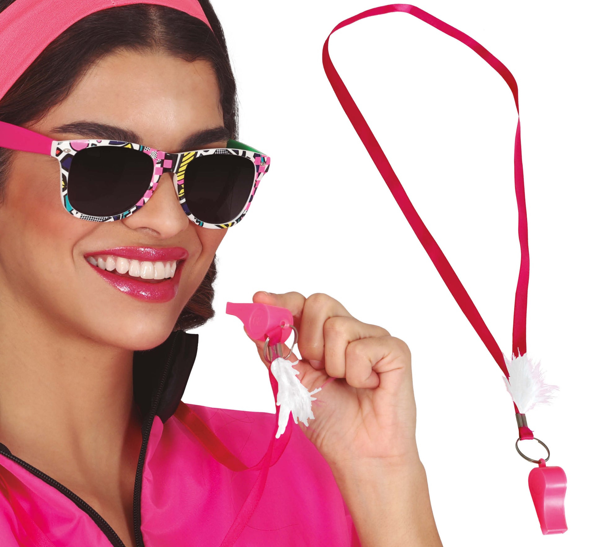 PINK WHISTLE WITH RIBBON