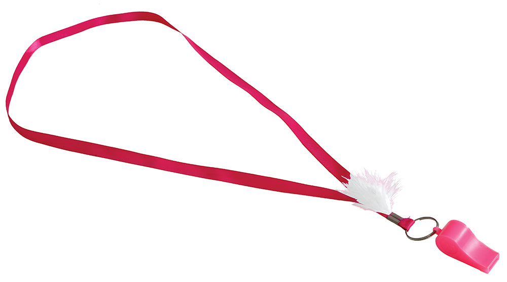 PINK WHISTLE WITH RIBBON