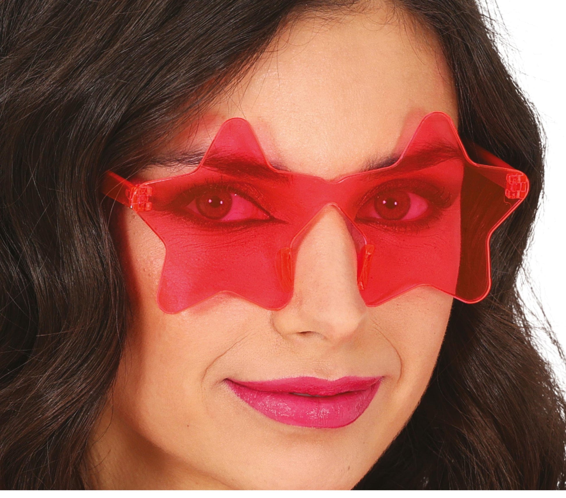 TRANSPARENT PINK STAR GLASSES